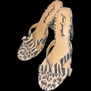 Free people animal print heeled sandal